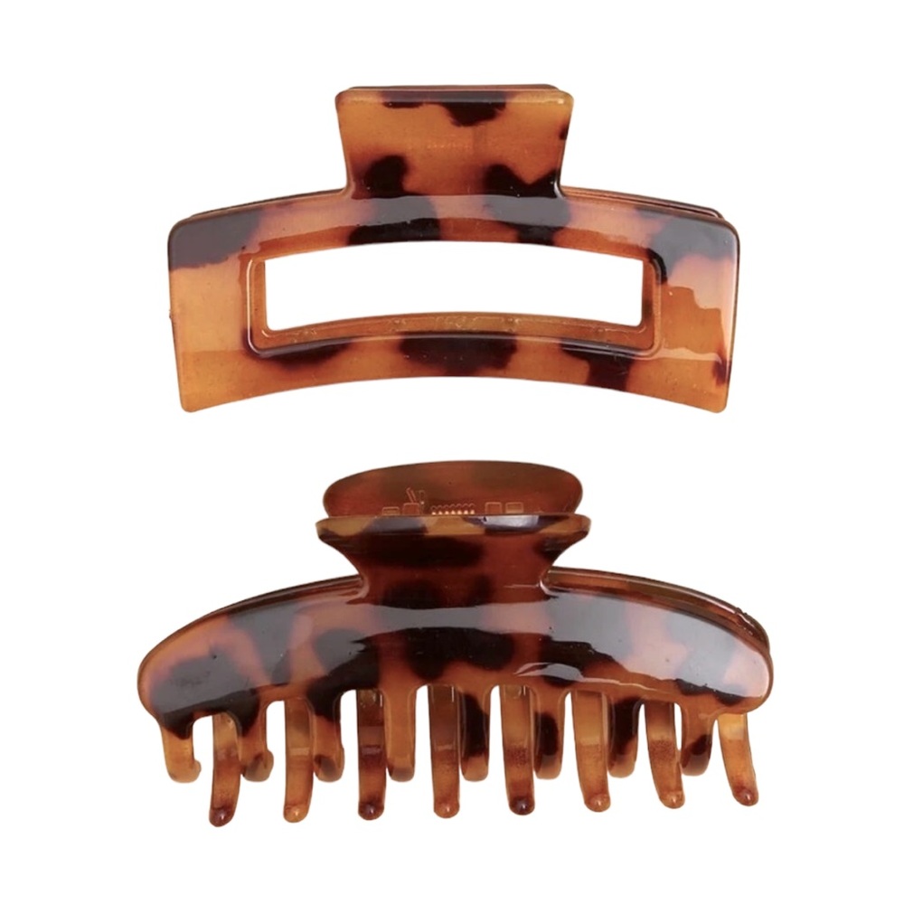 2 Piece Tortoise Shell Hair Clips